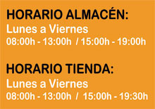 Horario de atención Lu a Vi de 8 a 13 y de 15 a 19 h.